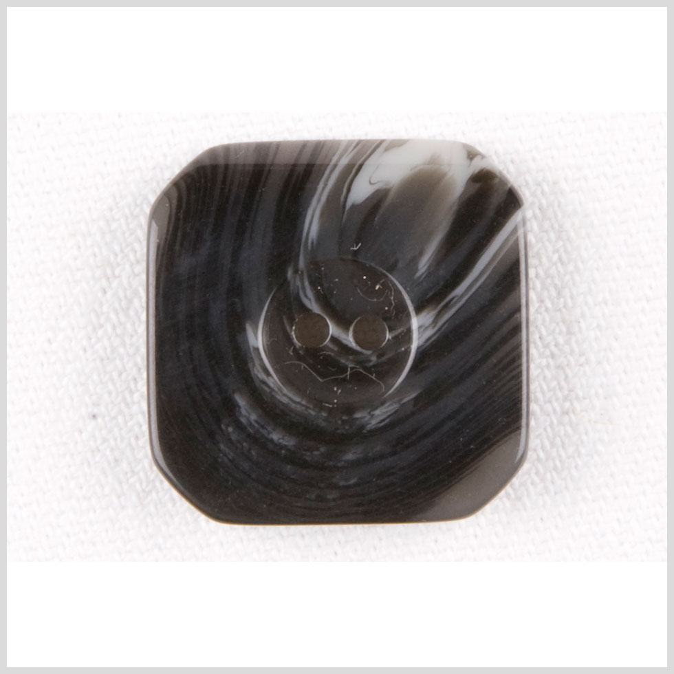 Square Plastic 2-Hole Button - 36L/28mm - Black and White Swirls - Joann Fabrics