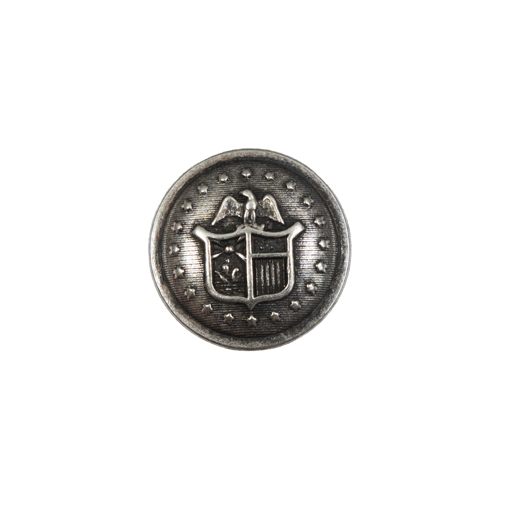 Italian Old Silver Military Shank Back Button - 24L/15mm - Joann Fabrics