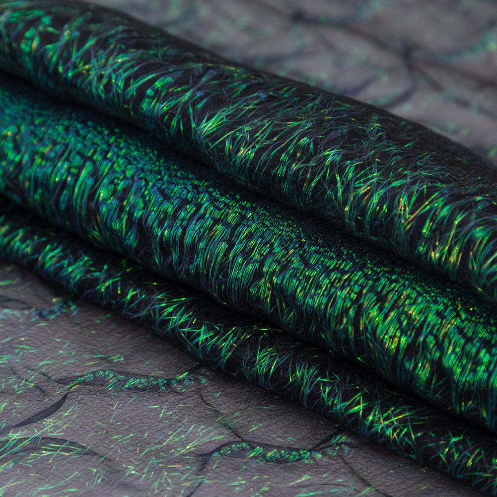Metallic Double Layer Organza - Green and Blue Iridescent Stripes - Joann Fabrics