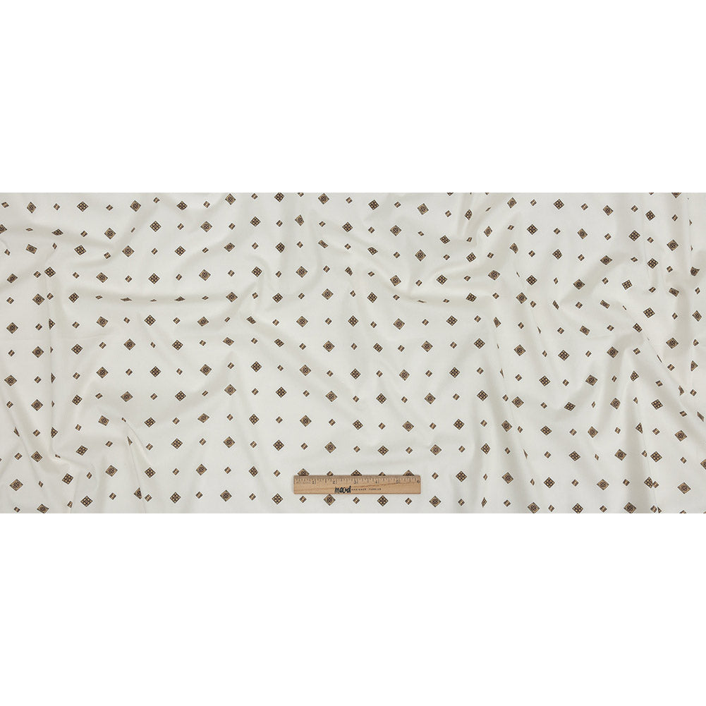 Mood Exclusive Off-White Geometric Gems Stretch Cotton Poplin - Joann Fabrics
