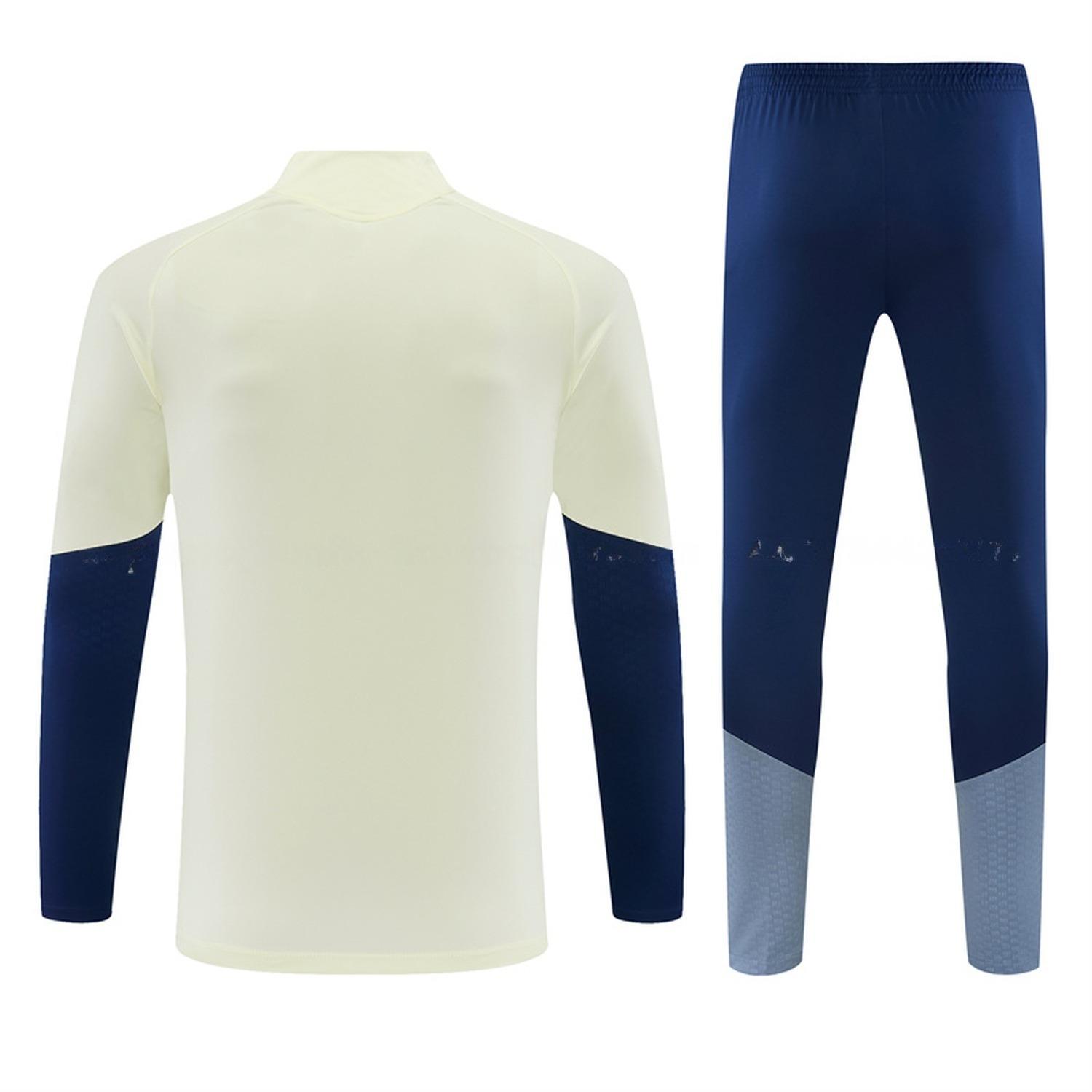 Bayern Munich 26-27 Kids Long Sleeve Training Set - Cream Top & Deep Blue Pants - UnitedFutballJersey