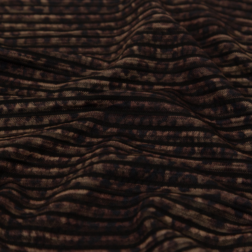 Brown and Black Striped Animal Patterned Stretch Knit - Joann Fabrics