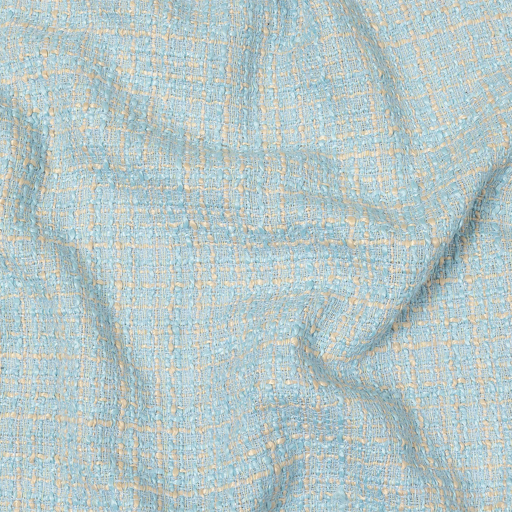 Sky Blue, Oyster White and Metallic Silver Polyester Tweed - Joann Fabrics