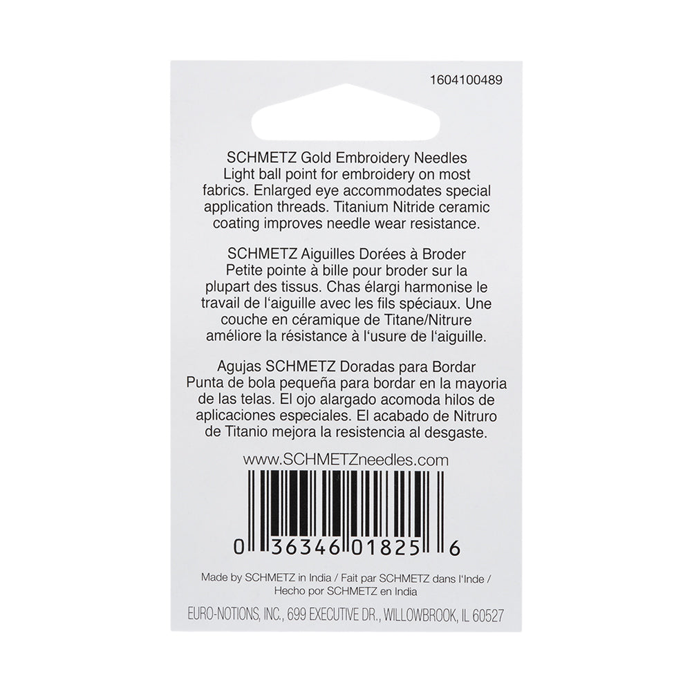 Schmetz Gold Embroidery Machine Needles - 90/14 - 5 ct - Joann Fabrics