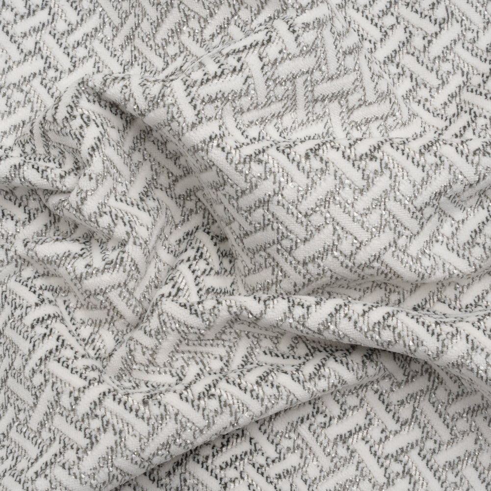 Chenille Jacquard - Steel Geometric Basketweave - British Imported - Joann Fabrics