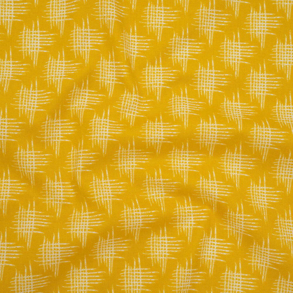 Printed Quilting Cotton by Heather Bailey for FIGO Studio - Lemon Woven Grid Lines- Pop Sugar Collection - Joann Fabrics