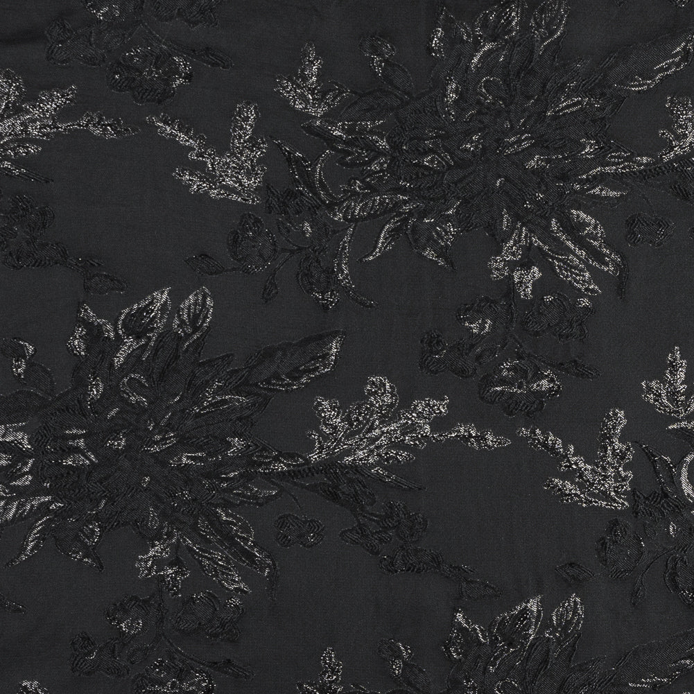 Black on Black Metallic Floral Brocade - Joann Fabrics