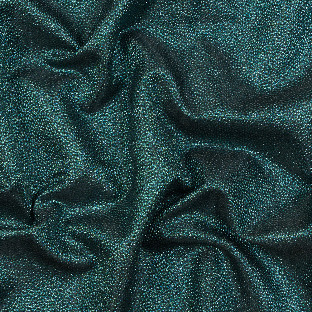 Metallic Teal and Black Cheetah Spotted Luxury Brocade - Joann Fabrics