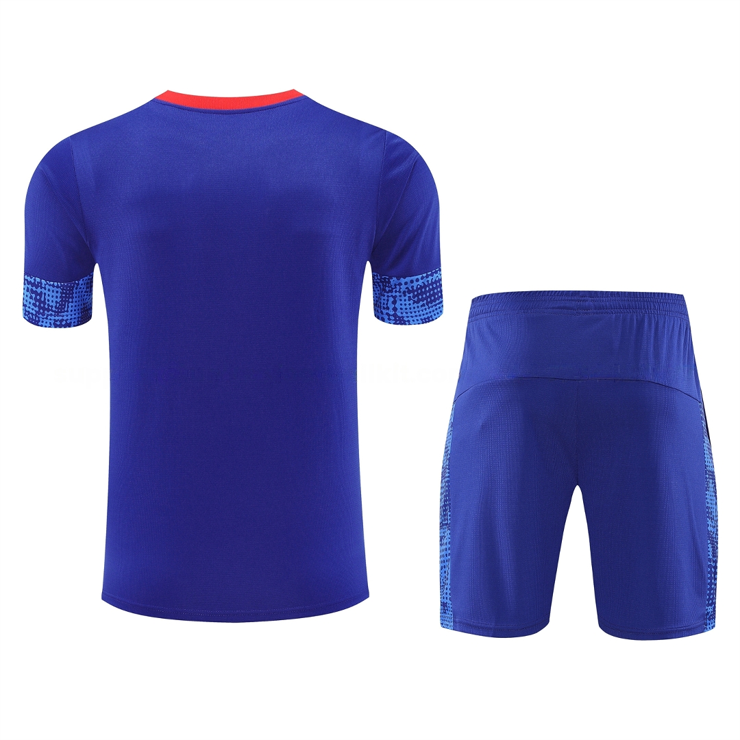 RB Leipzig 25-26 Short-Sleeve Training Set - Blue Top & Blue Shorts - UnitedFutballJersey