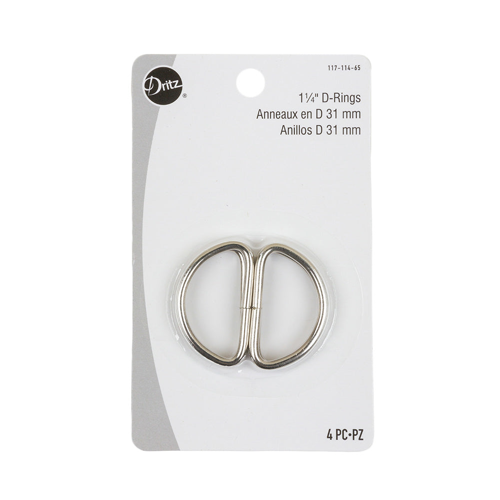 Dritz 4pc Nickel D-Rings - 1.25
