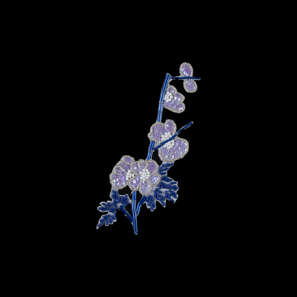 Blue and Purple Floral Beaded and Sequined Right Side Applique - Joann Fabrics