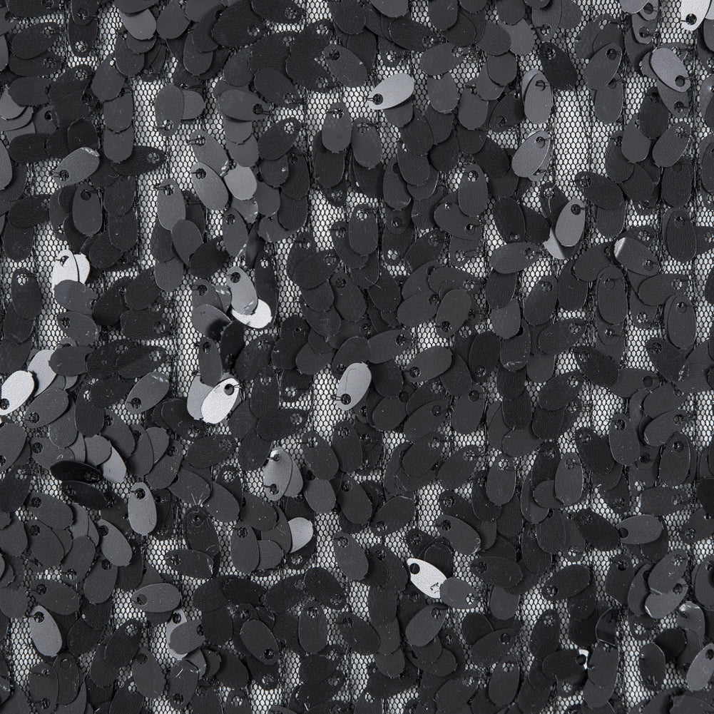 Netting with All Over Oval Paillette Sequins - Black - Joann Fabrics