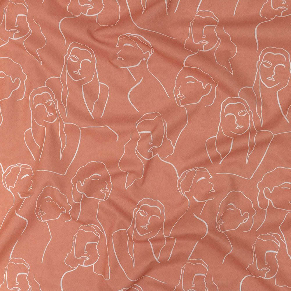 Cotton Voile - Pink Face Outlines - Sweltering Society Print - Mood Exclusive Rio Collection - Joann Fabrics