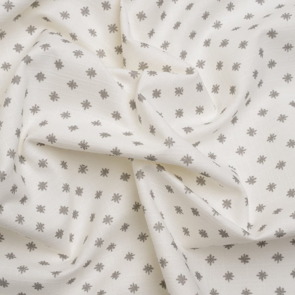 Slubbed Cotton Canvas Print - Steel Little Stars - British Imported - Joann Fabrics
