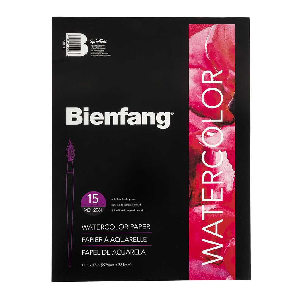 Bienfang 140lb 15 Sheet Watercolor Paper Pad - 11 x 15