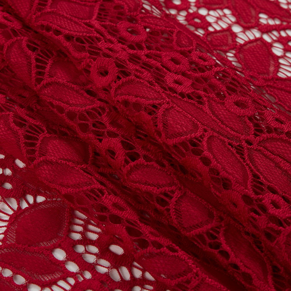 Stretch Lace - Red Floral - Katerina Collection - Joann Fabrics