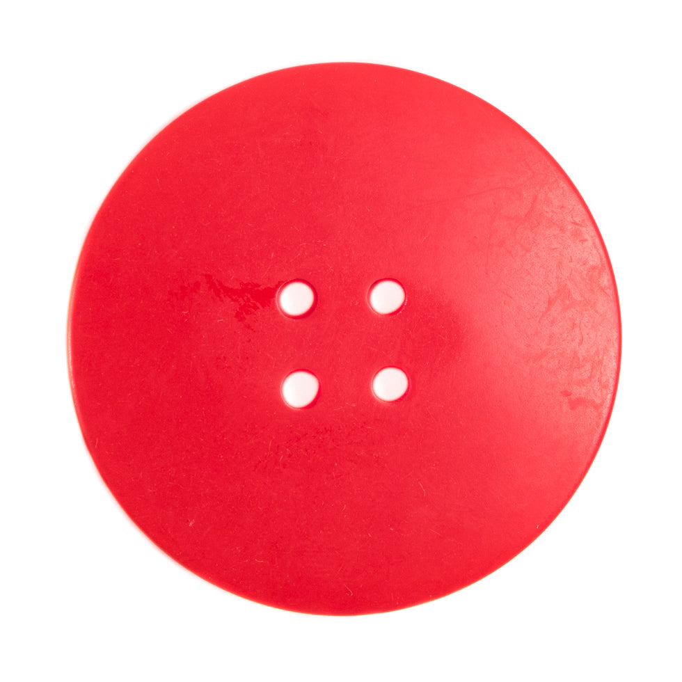 Plastic 4-Hole Button Made in Italy - 54L/34mm - Red and Pink Striations Dish Shaped - Joann Fabrics
