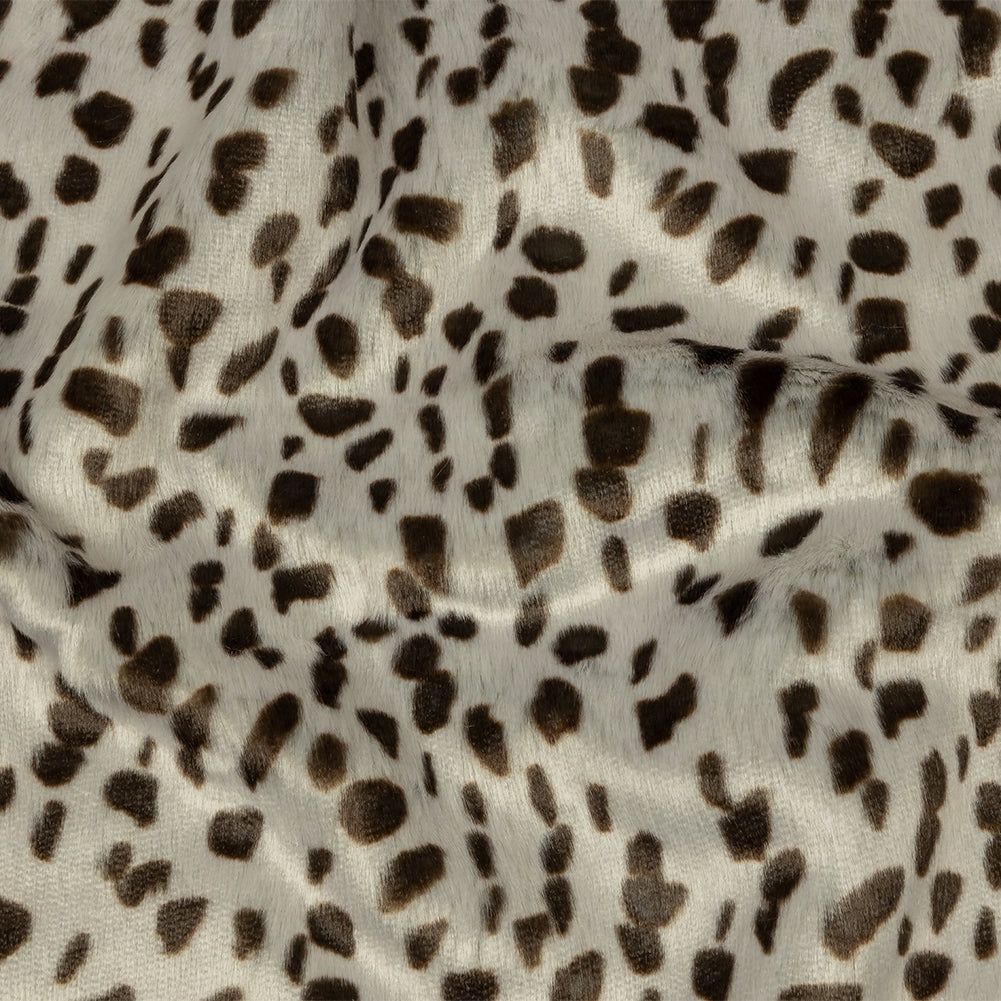 Pale Gray and Brown Spotted Sleek Luxury Faux Fur - Joann Fabrics