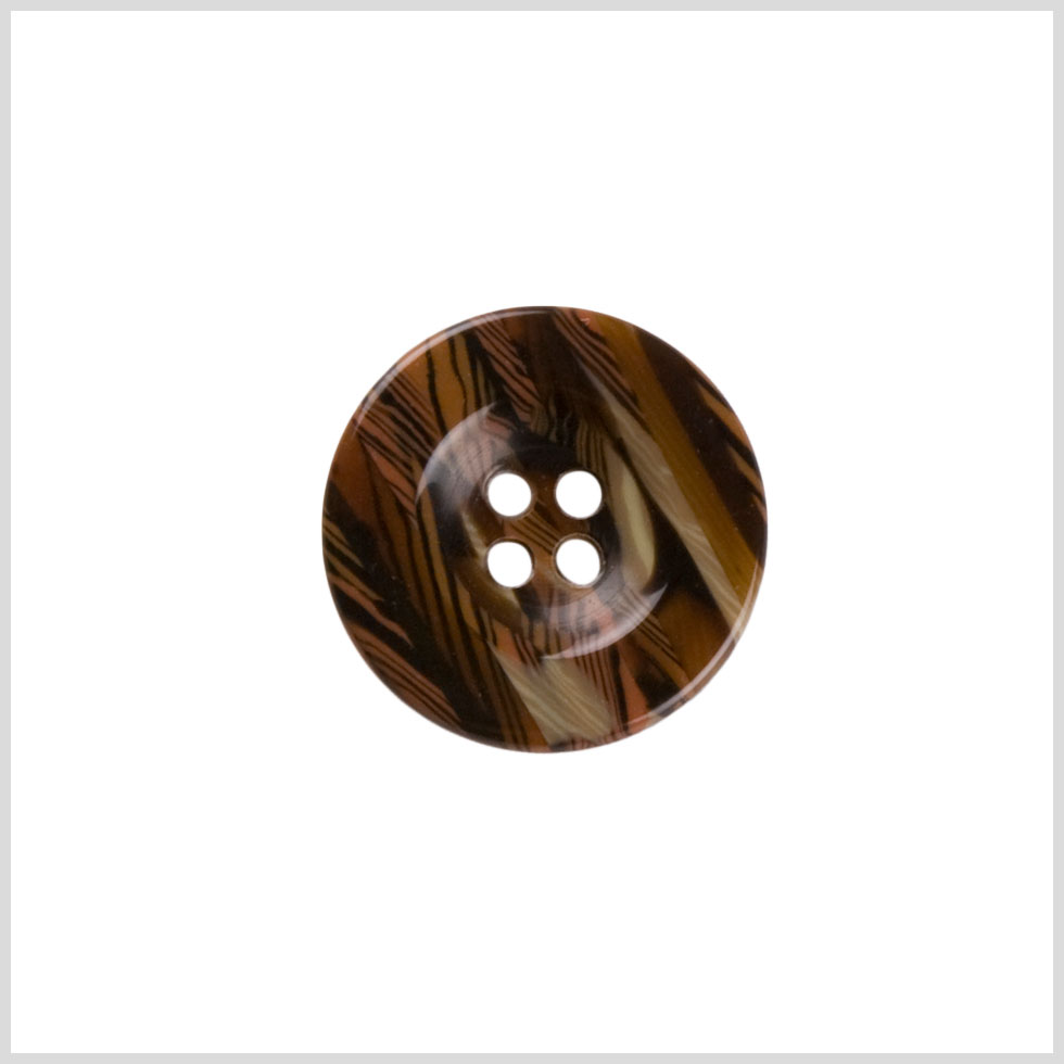 Plastic 4-Hole Button - 28L/18mm - Brown and Tan Overlapping Animal Stripes - Joann Fabrics