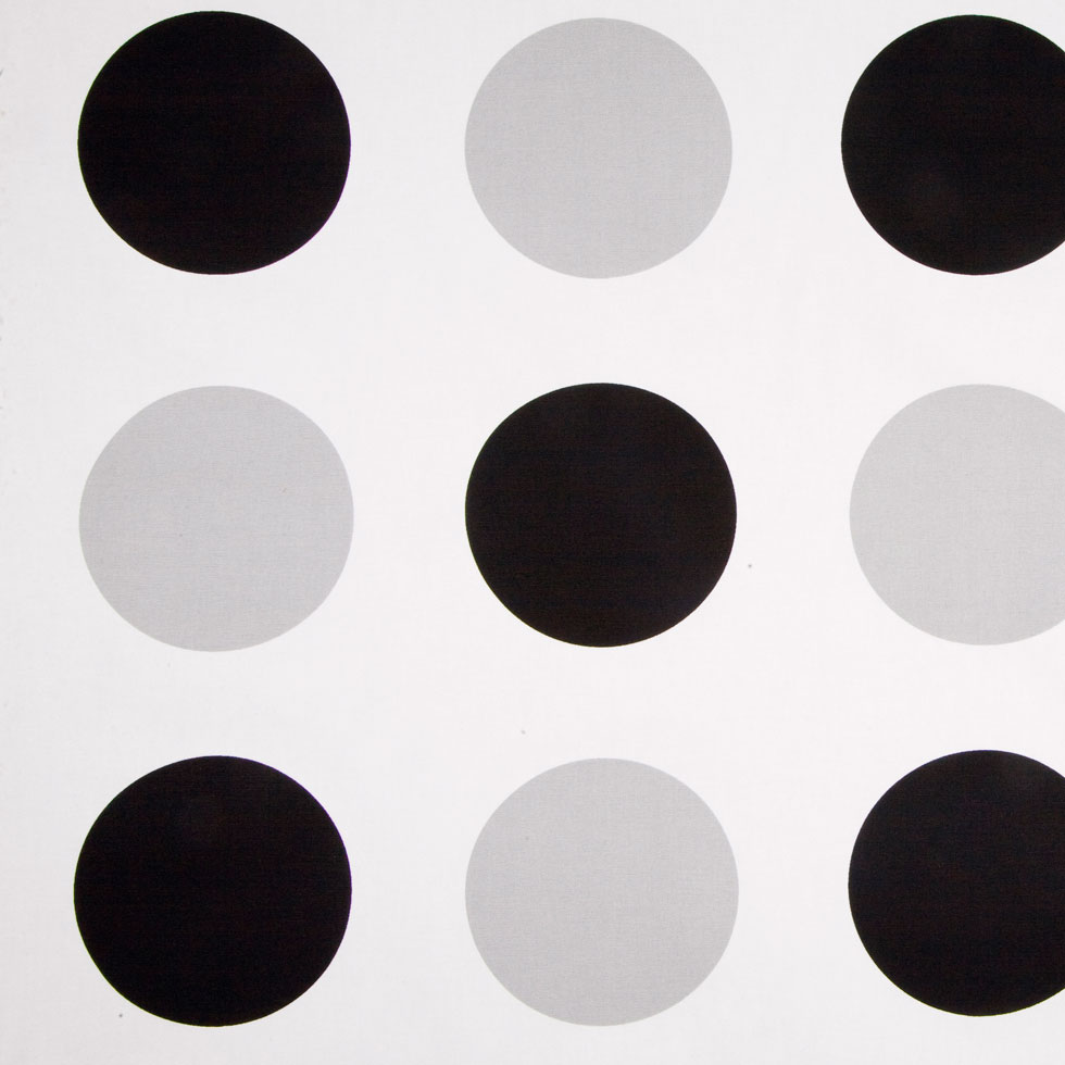 Off-White/Black/Gray Polka Dots Canvas - Joann Fabrics