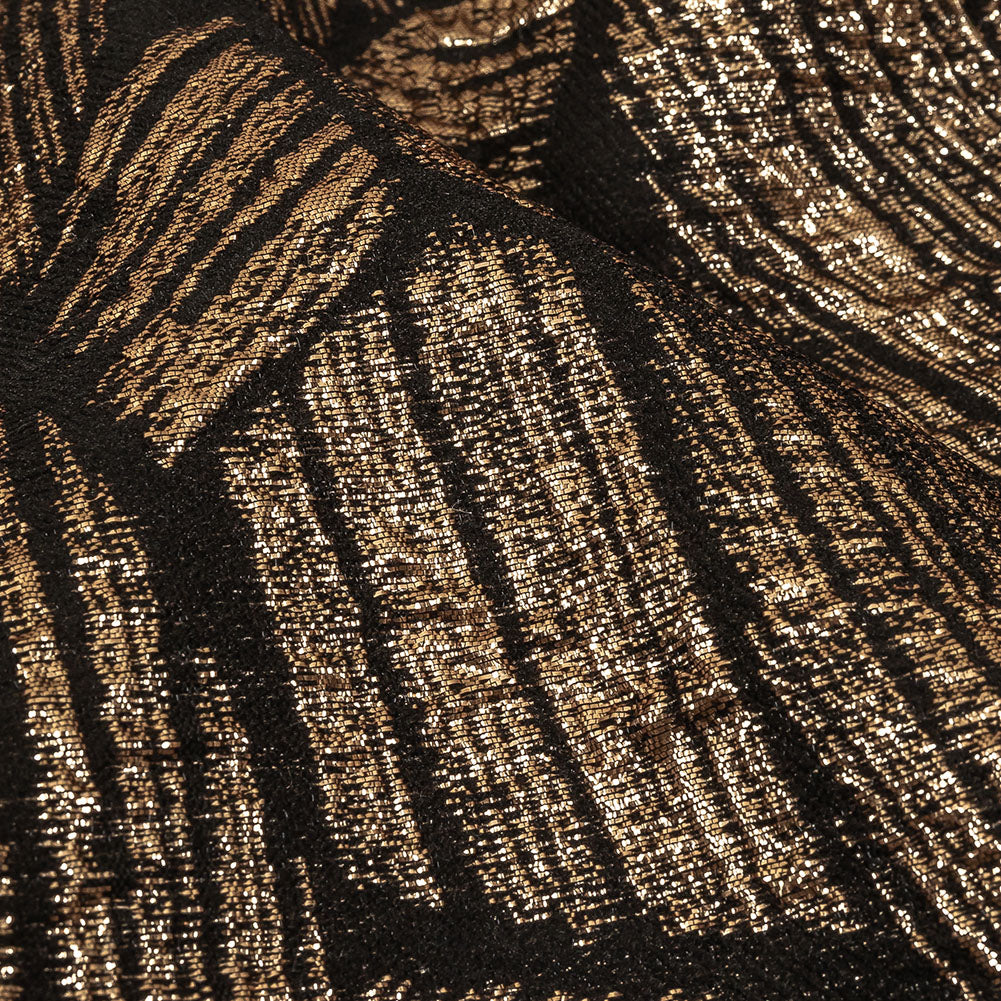 Metallic Gold and Black Abstract Hatching Luxury Brocade - Joann Fabrics