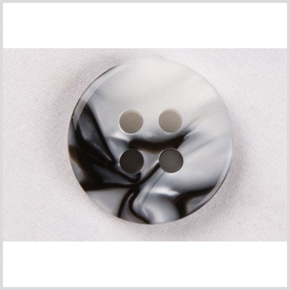 Plastic 4-Hole Button - 44L/28mm - Black and White Smokey Swirls - Joann Fabrics