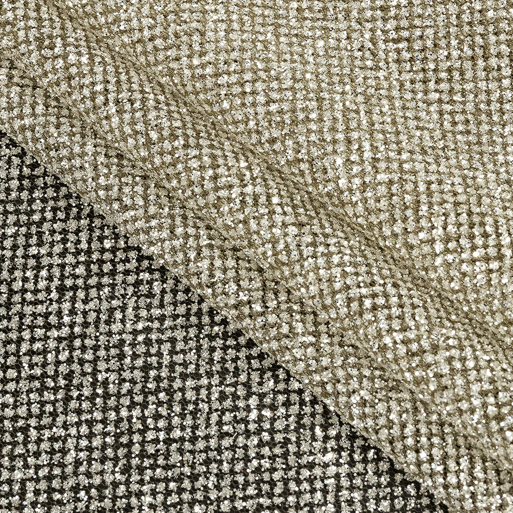 Tulle with Metallic Platinum Glitter - Khaki Green - Platina Collection - Joann Fabrics