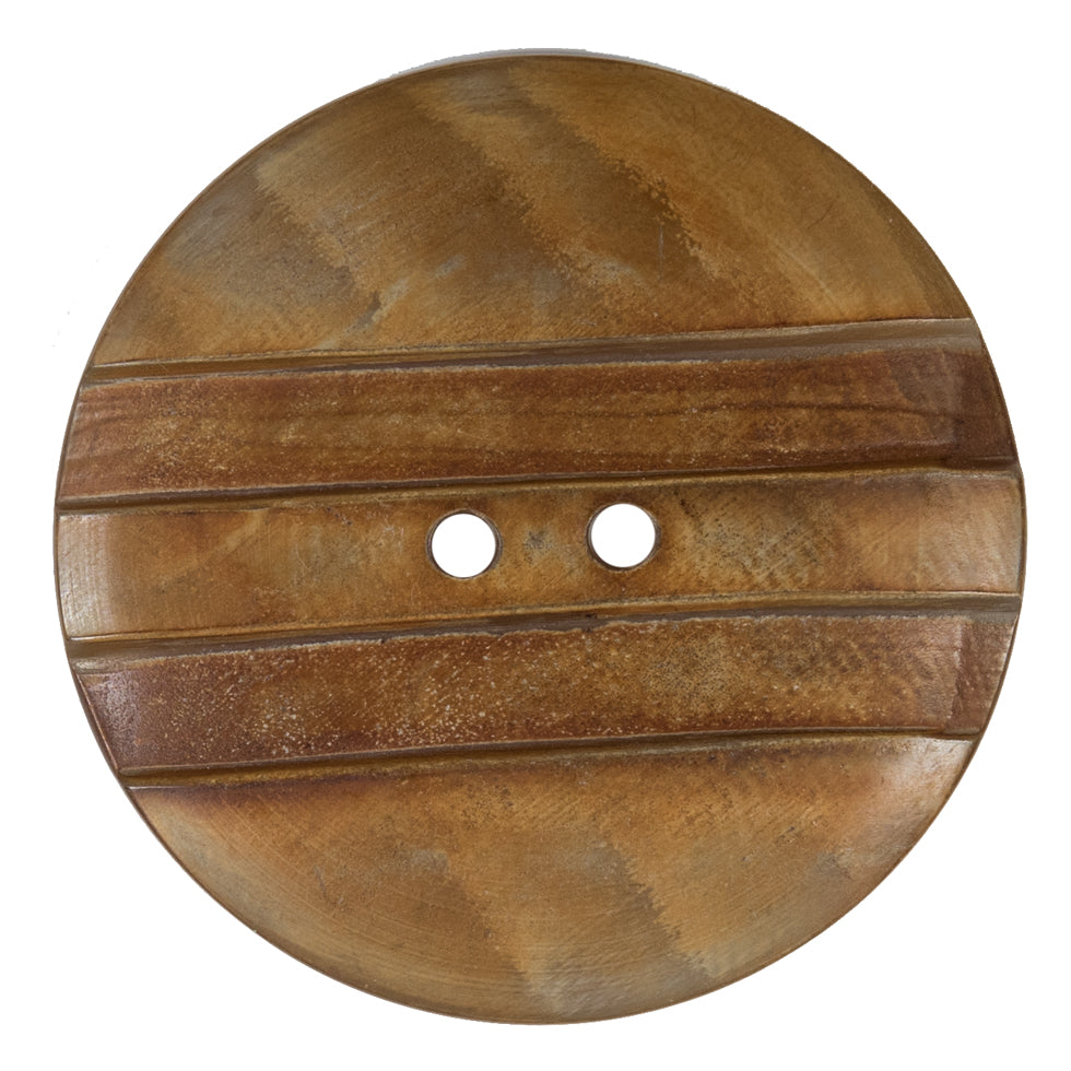 Striped Natural 2-Hole Horn Button - 60L/38mm - Joann Fabrics