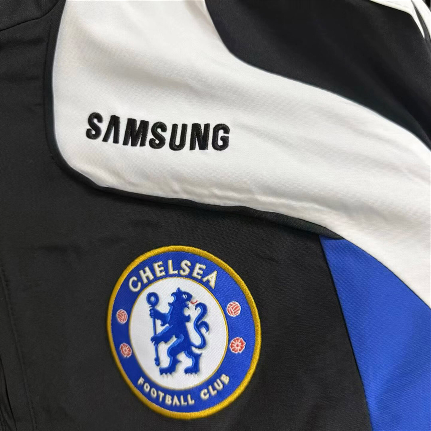 Retro C.H.E.L.S.E.A 2008-09 Windbreaker Jacket - Black Blue White - UnitedFutballJersey
