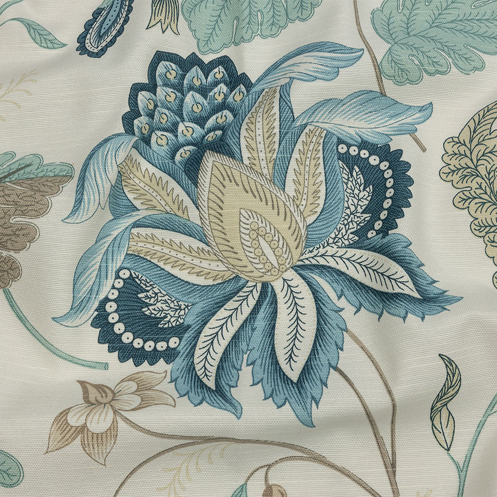 Legion Blue and Egret Floral Cotton Blend - Joann Fabrics
