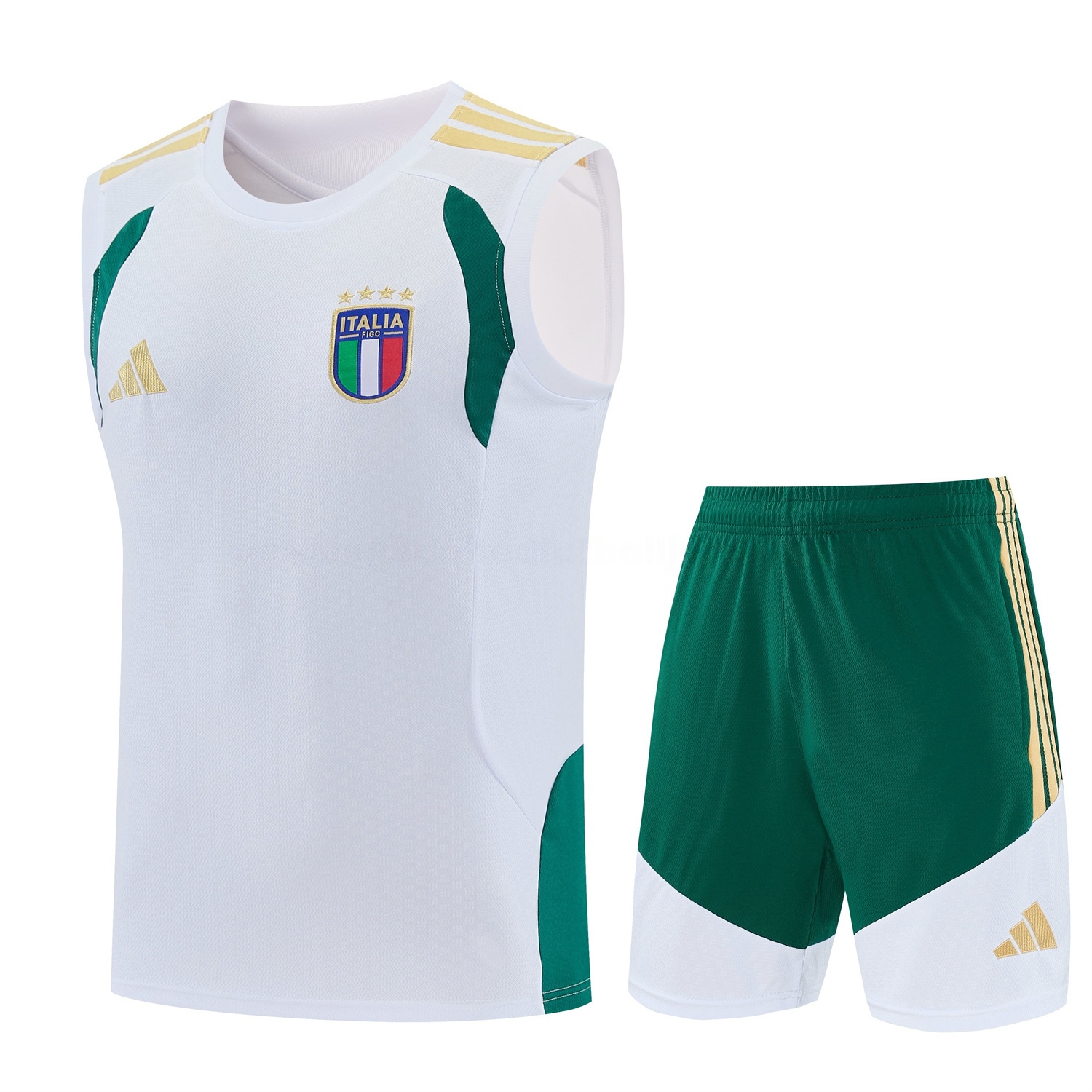Italy 2026 Vest Training Set - White Vest and Green Shorts - UnitedFutballJersey