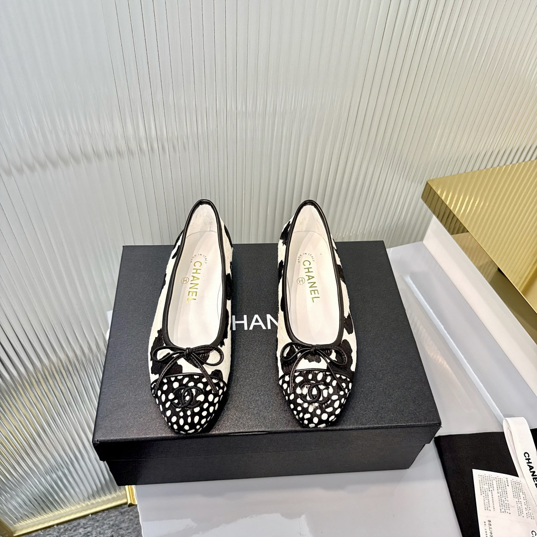 Chanel Classic Leopard-Print Calf Hair Ballet Flats