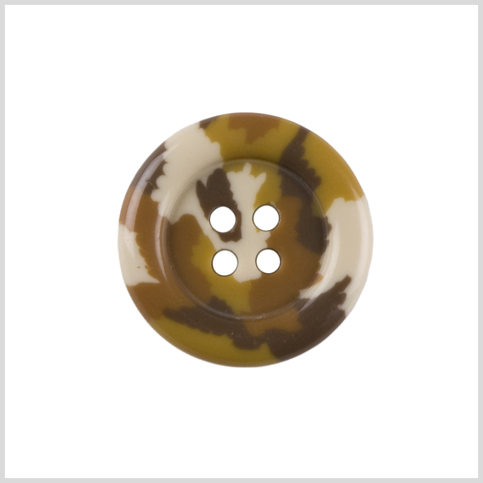 Plastic 4-Hole Button - 40L/25.5mm - Brown, Golden Olive and White Camo Spots - Joann Fabrics