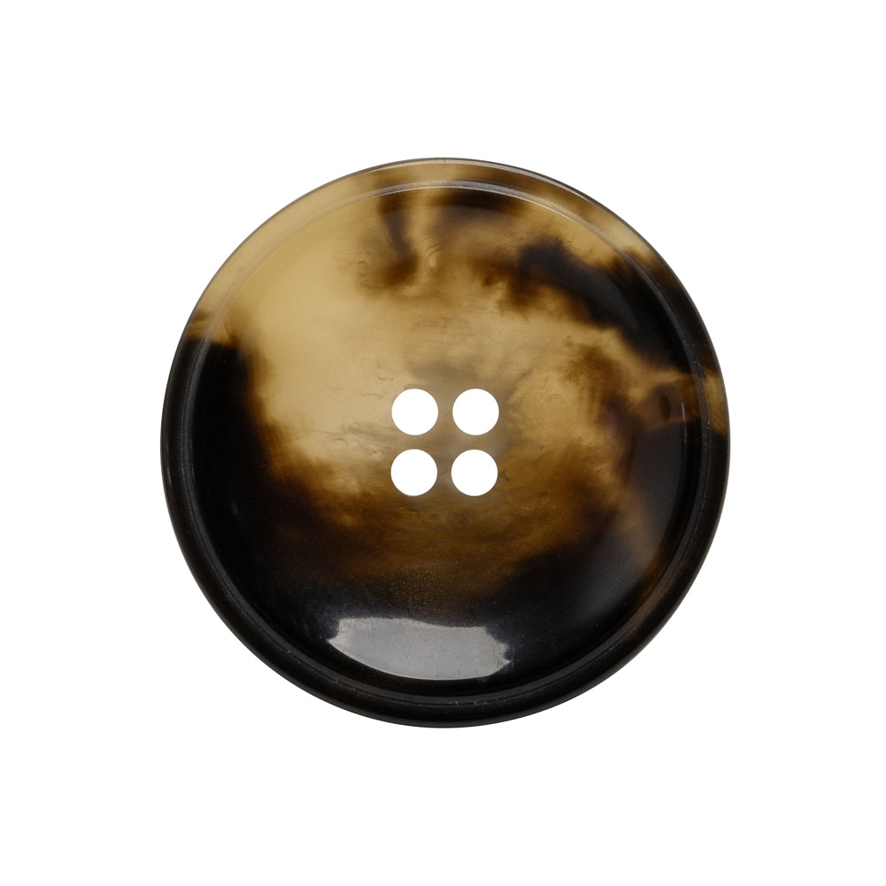 Plastic 4-Hole Button - 40L/25.5mm - Brown and Translucent Beige Dish Shaped - Joann Fabrics