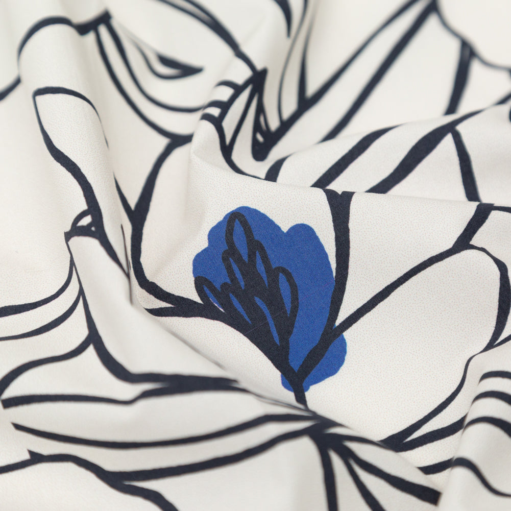 Mood Exclusive Night in Tunisia White and Blue Cotton Poplin - Joann Fabrics