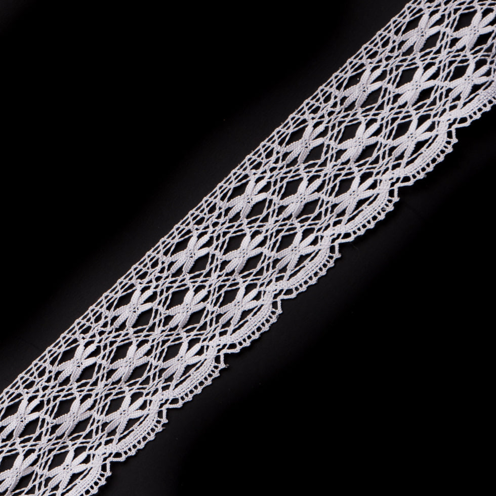 White Crochet Trim with Scalloped Edges - 1.5