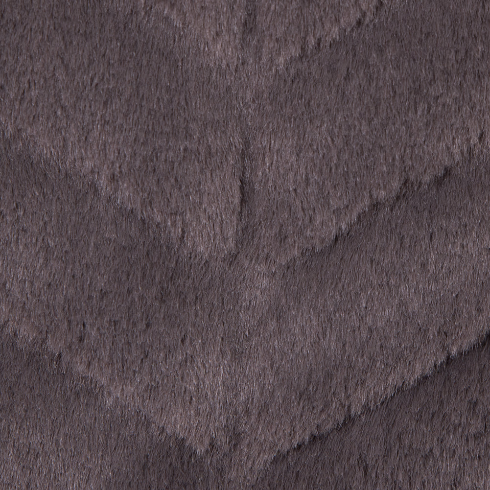 Herringbone Grooved Faux Fur - Charcoal - Joann Fabrics