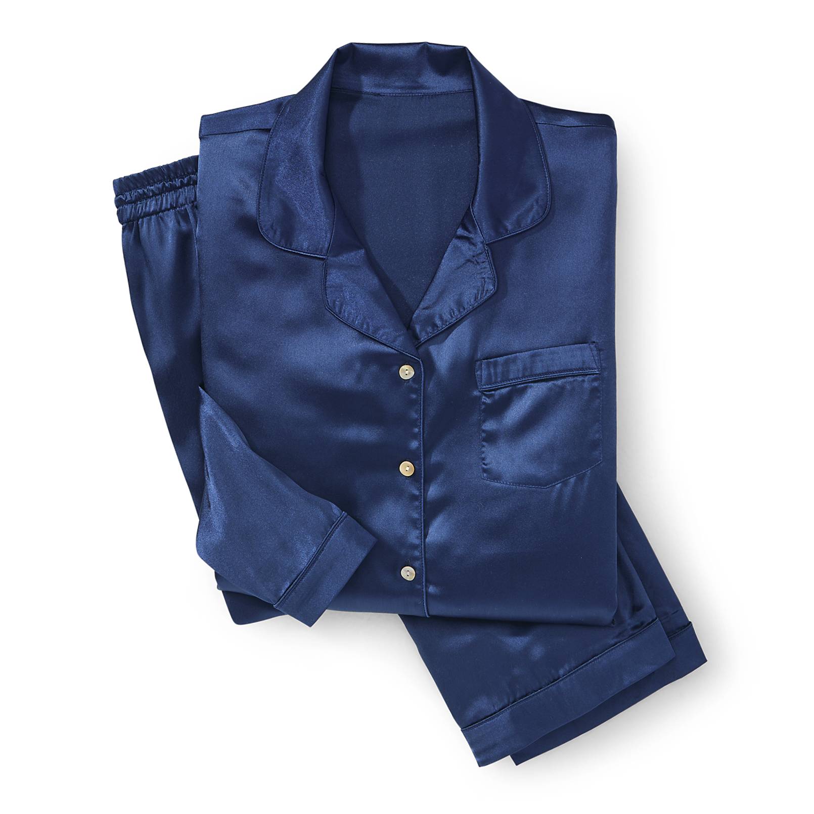 Silky Pajama Set, Button-Front Top, Pull-On Pants - Northstyle Catalog