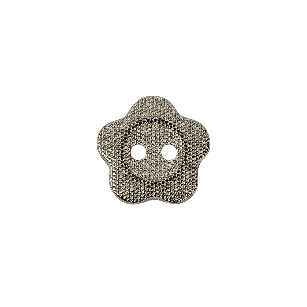 Nickel Nailshead Textured 2-Hole Metal Flower Button - 24L/15mm - Joann Fabrics