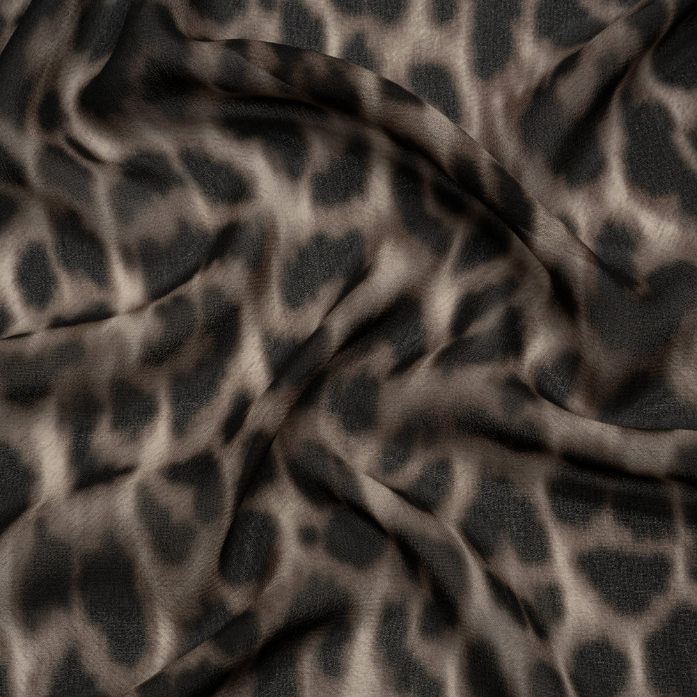 Viscose Georgette - Black and Beige Leopard - Shade of the Acacia Print - Mood Exclusive Kilimanjaro Collection - Joann Fabrics
