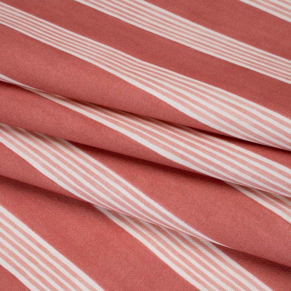 Brushed Cotton and Linen Canvas - Raspberry Stripes - British Imported - Joann Fabrics