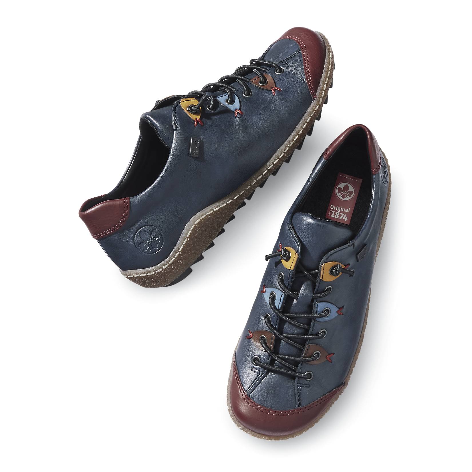 Colorblock Casual Sneakers by Rieker®, Bungee Lacing for Slip-On Ease - Northstyle Catalog