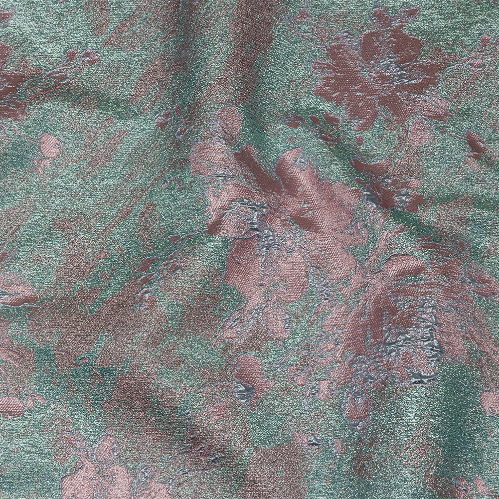 Metallic Pink, Sky and Aqua Crackled Floral Luxury Brocade - Joann Fabrics