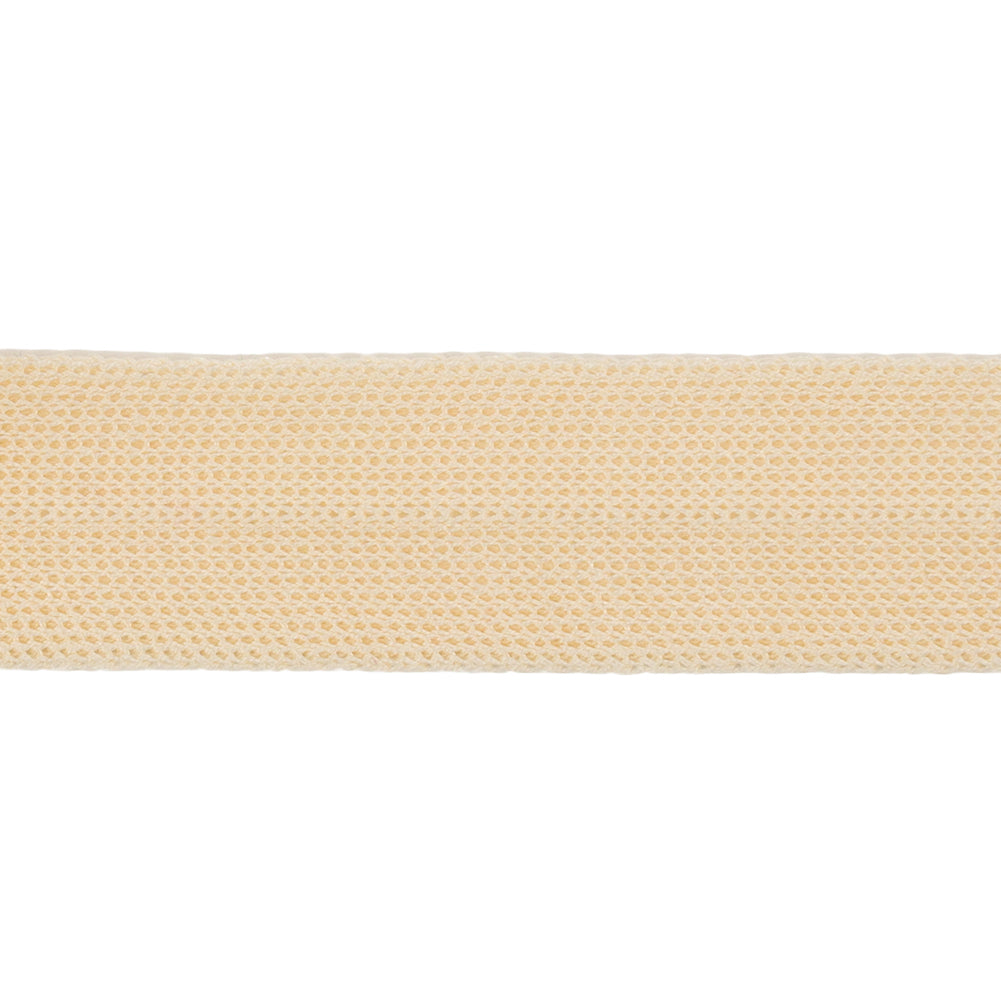 Beige Cotton Knit Foldover Trim - 0.875