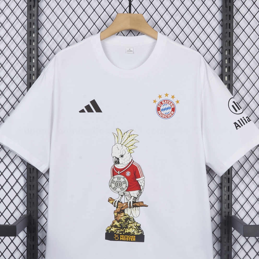Bayern Munich 25-26 “35. Deutscher Meister” Championship Commemorative White T-shirt - UnitedFutballJersey