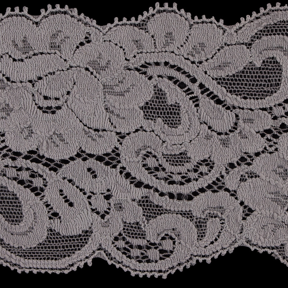Gray Stretch Lace Trim - 3