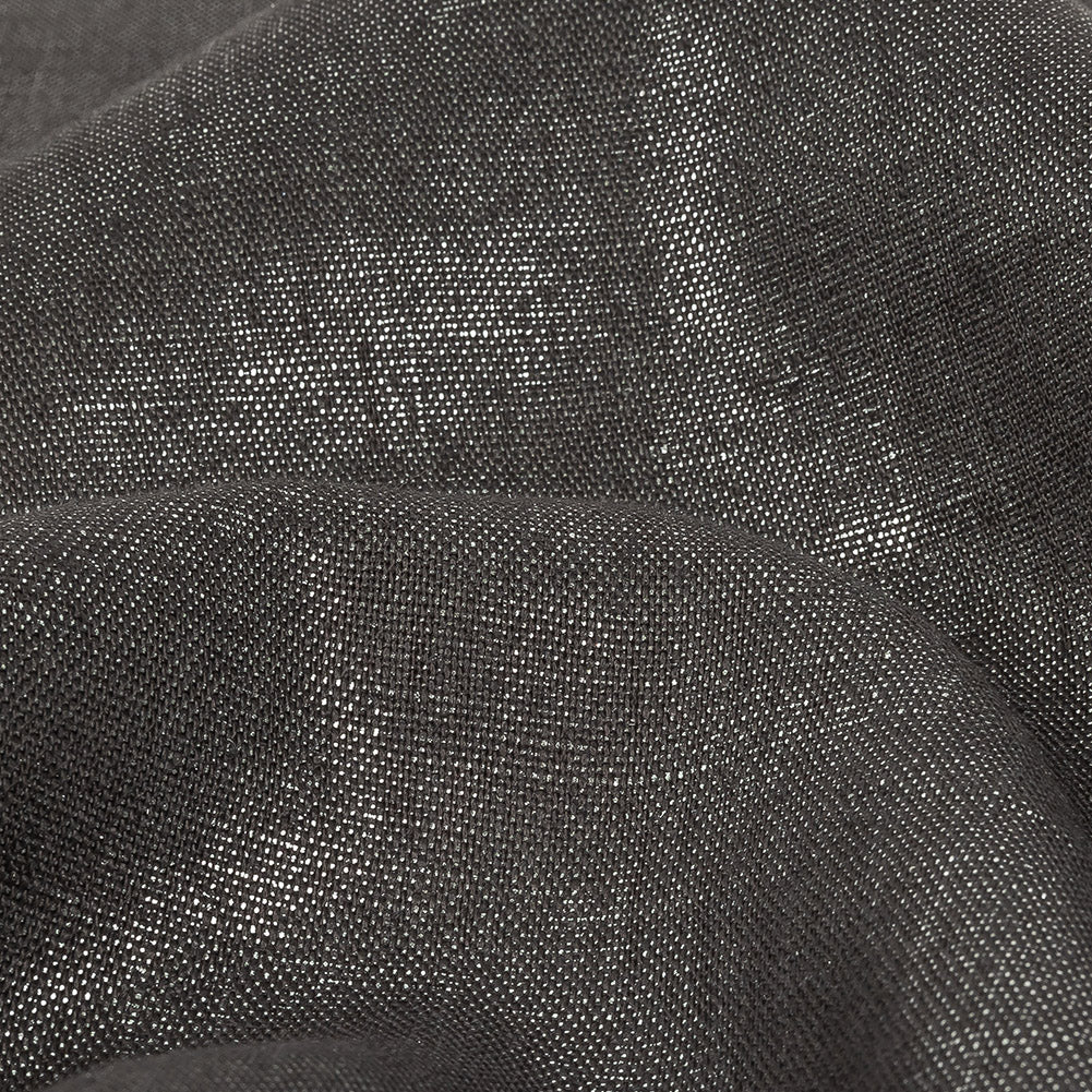 Medium Weight Linen Woven with Metallic Foiling - Smoke Gray and Silver - Bianca Collection - Joann Fabrics