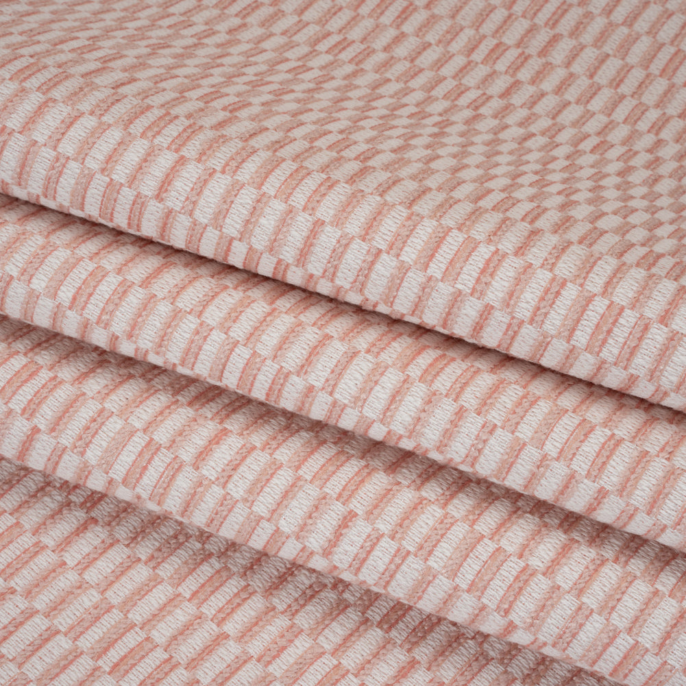 Textured Polyester and Cotton Woven - Blush Rectangle Checks - British Imported - Joann Fabrics