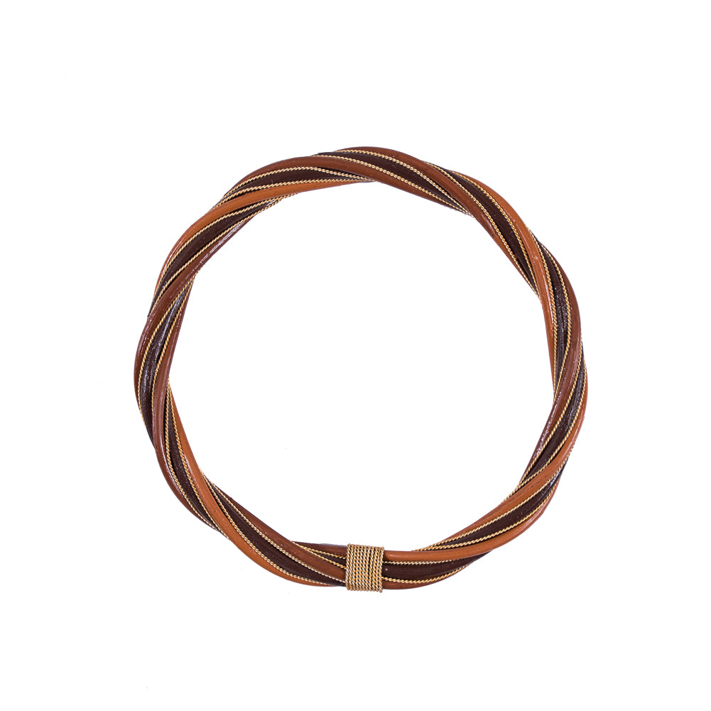Brown and Rust Rattan Handle - 6.5