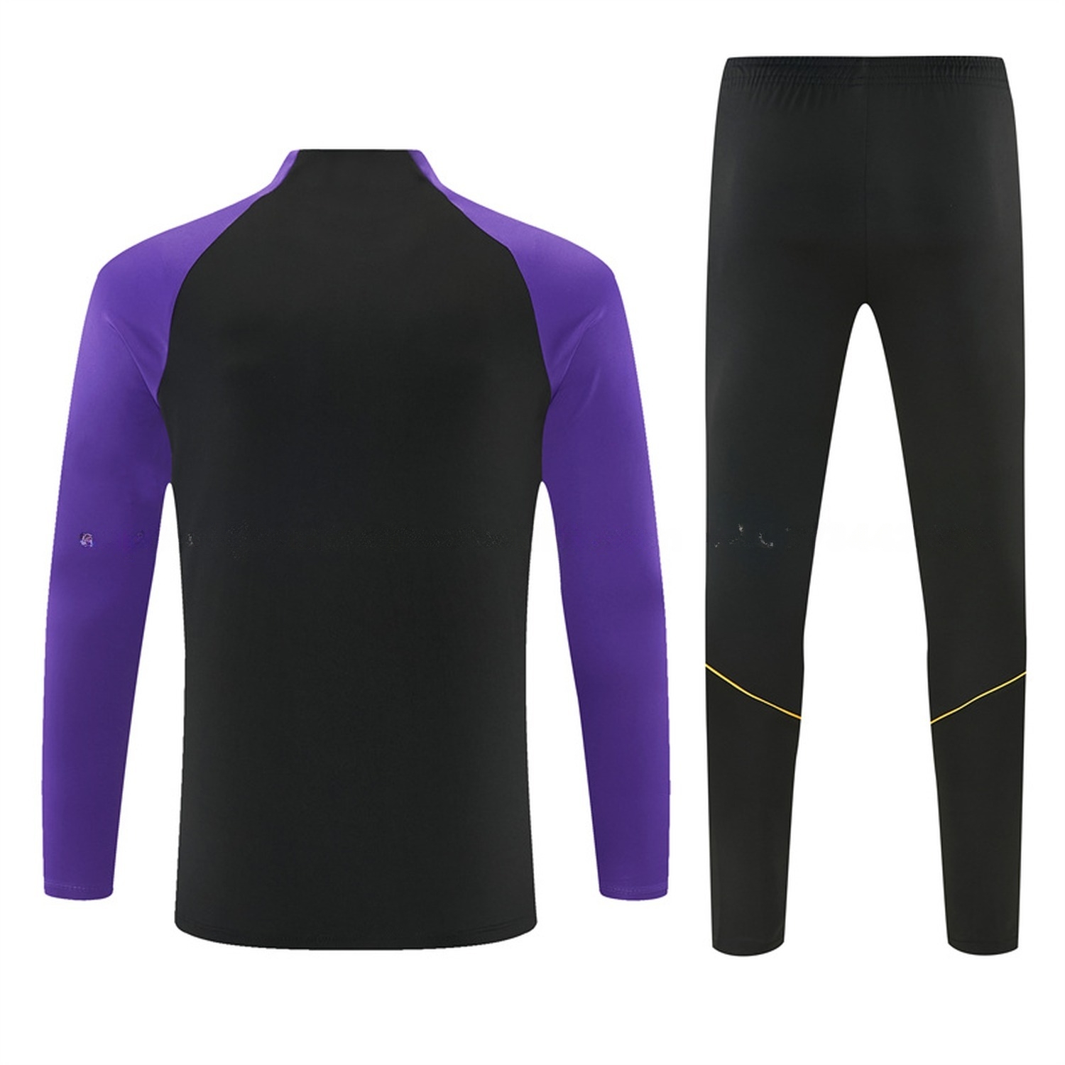 Barcelona 26-27 Purple Trim Long Sleeve Training Set - Black Top & Black Pants - UnitedFutballJersey